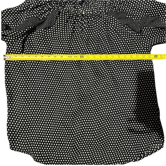 Ralph Lauren Chaps Women's Polka Dot Ruffle Blouse Size Large L - Picture 4 of 9